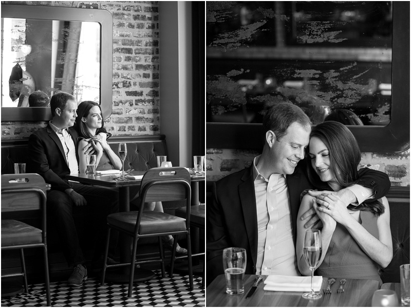 Romantic Restaurant Engagement Photos